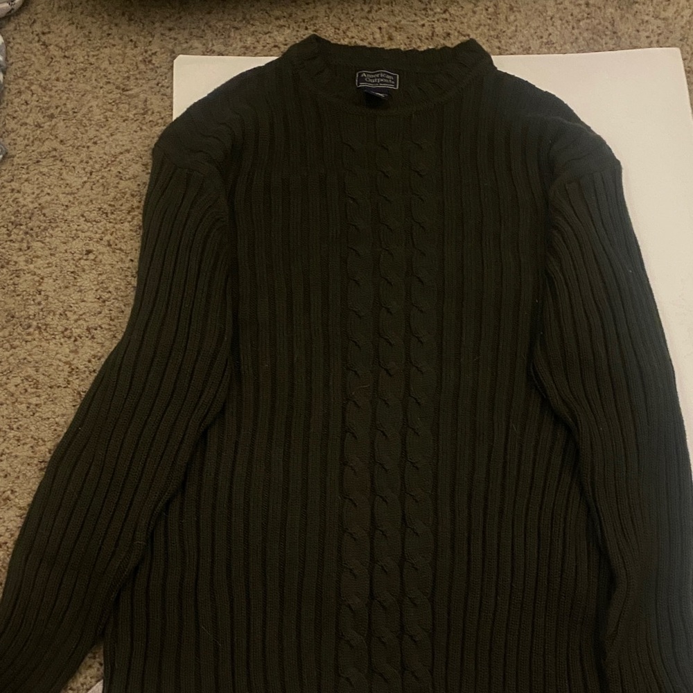 Men's American Outpost Green Cable Knit Sweater